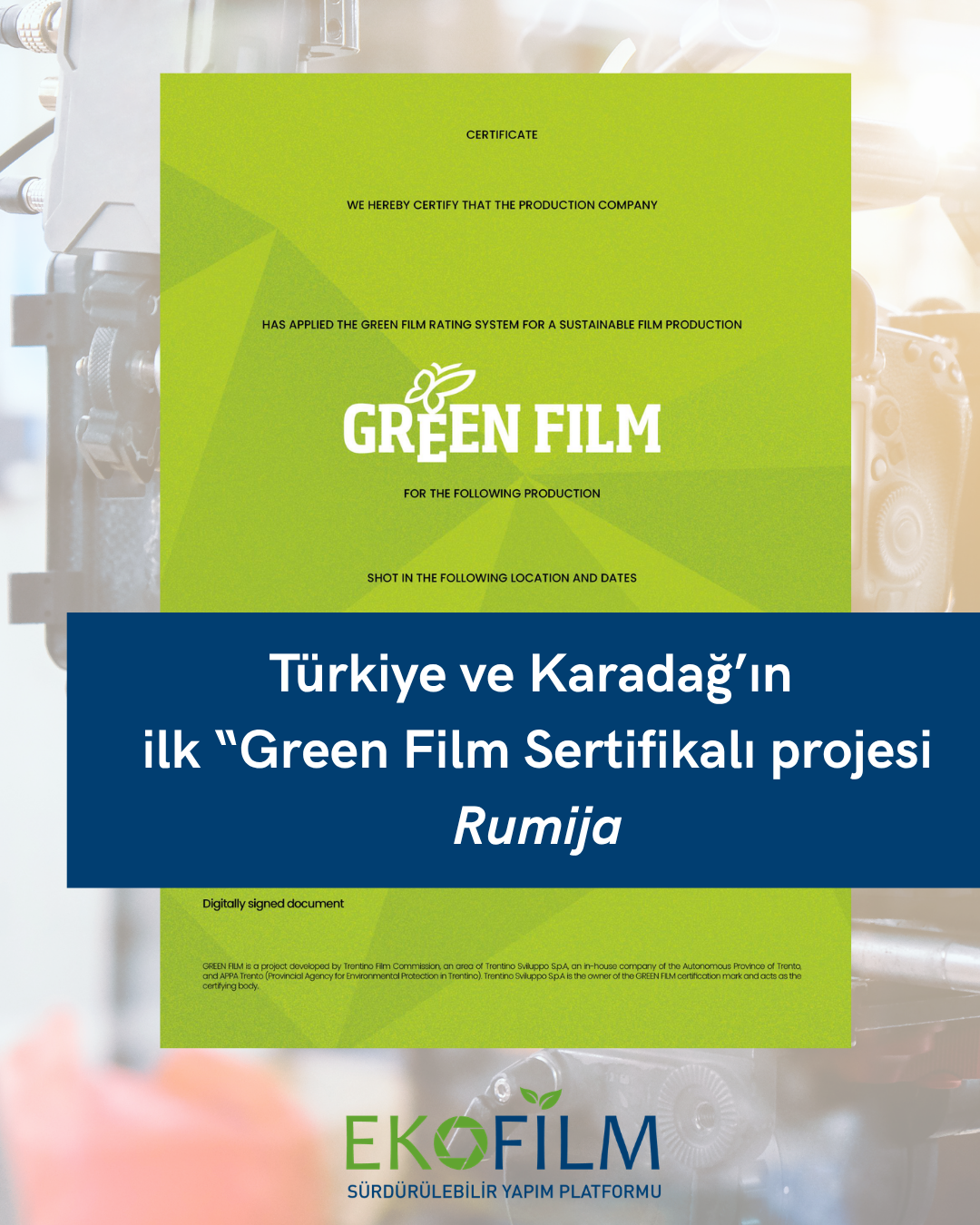 Rumija, Türkiye ve Karadağ’ın İlk “Green Film” Sertifikalı Projesi Oldu 2